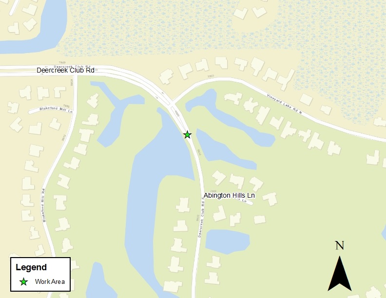 Deercreek Club Road East MH Replacement Project Map